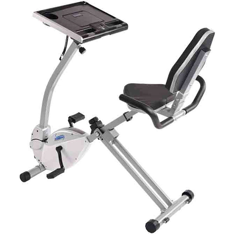 Stamina 2-in-1 Recumbent Cycling Workstation & Standing Desk | Magnetic Resistance, Padded Seat | Home Office & Fitness | Model 15-0321