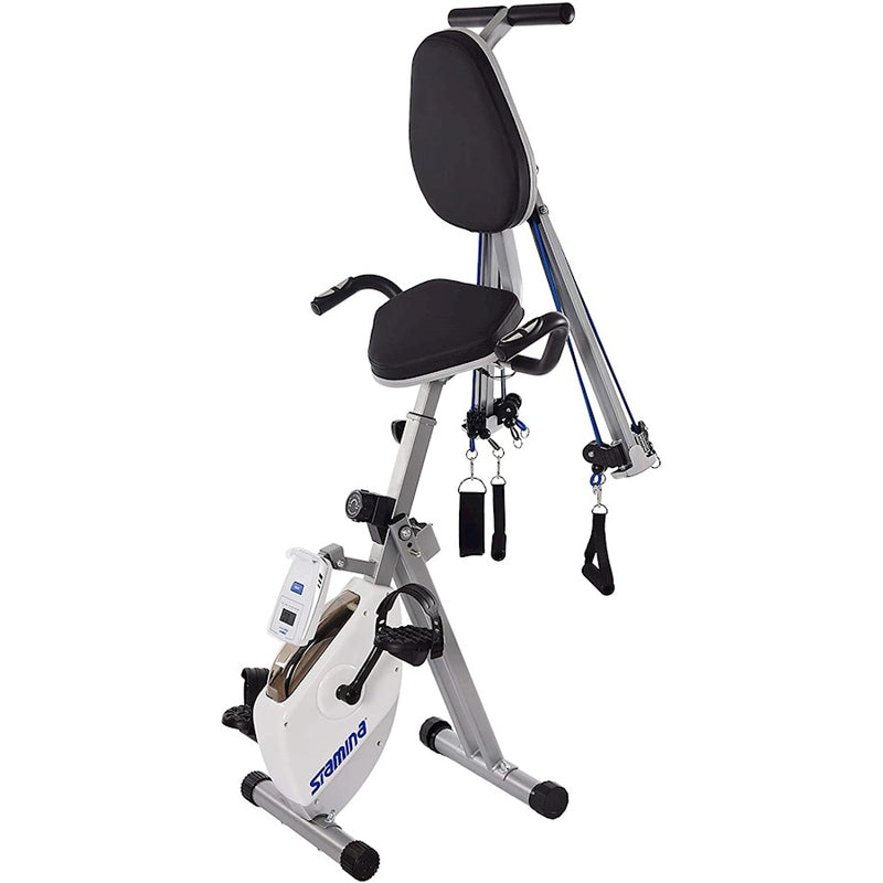 Stamina Exercise Bike And Strength System, White/Blue