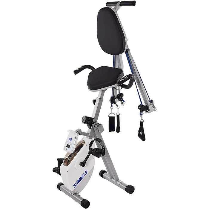 Stamina Exercise Bike And Strength System, White/Blue