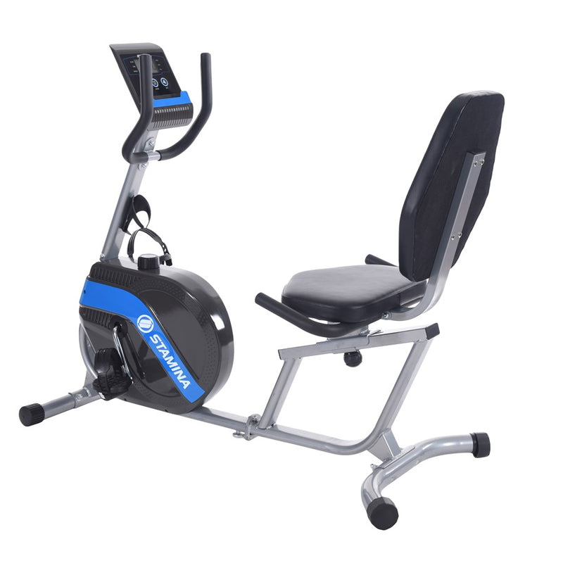 Stamina Recumbent Exercise Bike 348 | Magnetic Resistance, Step-Through Design | Home Cardio & Low-Impact Workout | 50 x 20.5 x 42 in | Model 15-1348