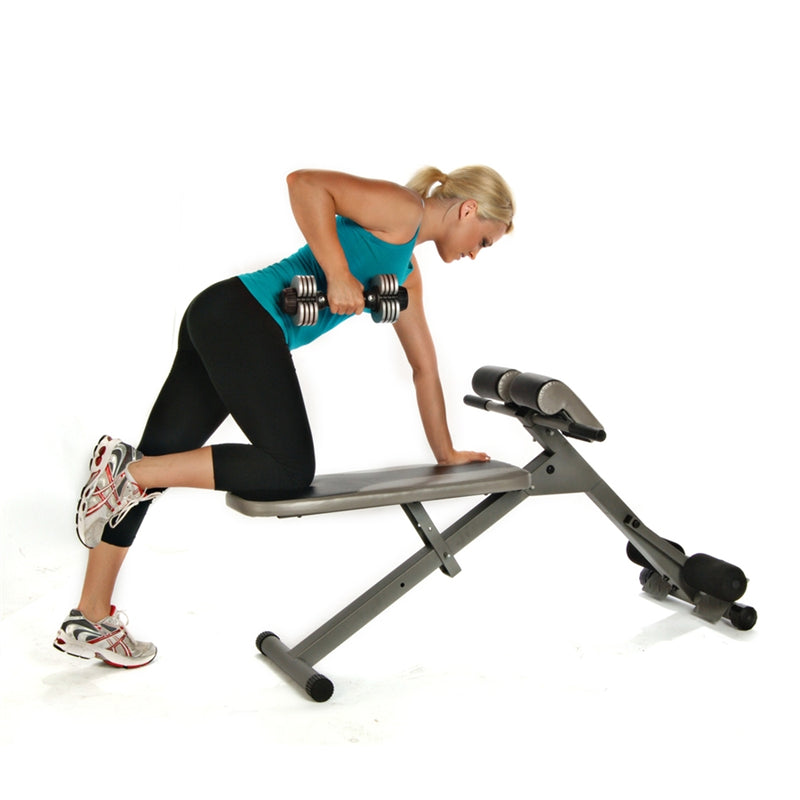 Stamina Ab/Hyper Bench | 4-Level Adjustable Core & Back Trainer | Home Gym & Fitness Studio | 56 x 27 x 35 in | Model 20-2021