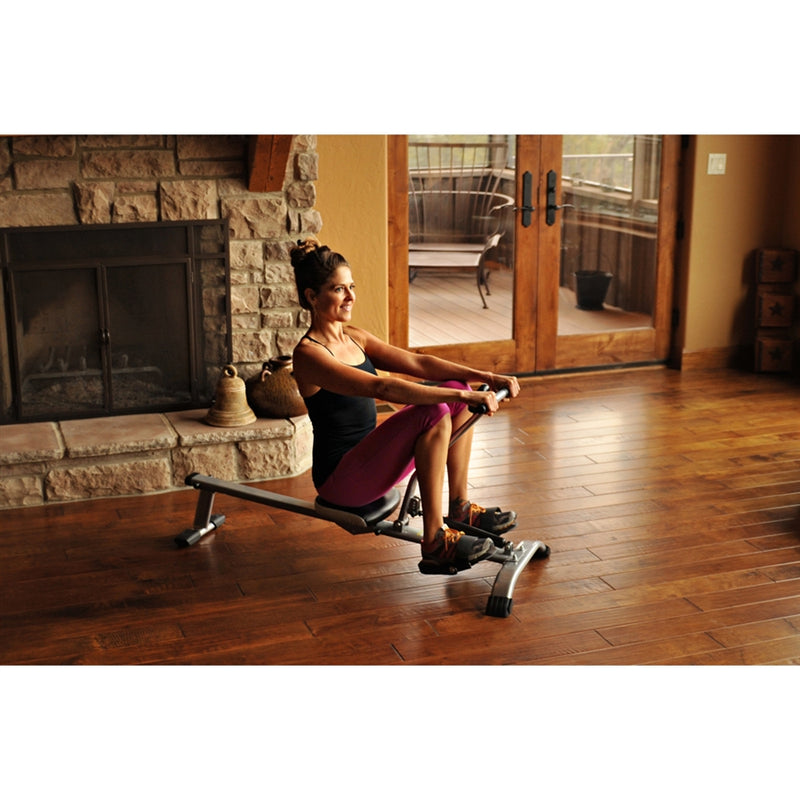 Stamina InMotion Rower | Compact Rowing Machine with 5 Resistance Levels | Steel Frame | 56.5 x 23.5 x 19 in | Model 35-0123