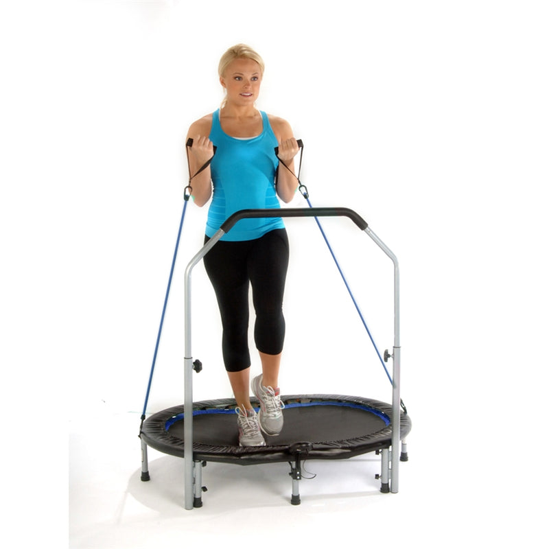 Stamina InTone Oval Jogger 55in Rebounder | Steel Frame with Blue Mat | Home Cardio & Toning | 55 x 36 x 9 in | Model 35-1699