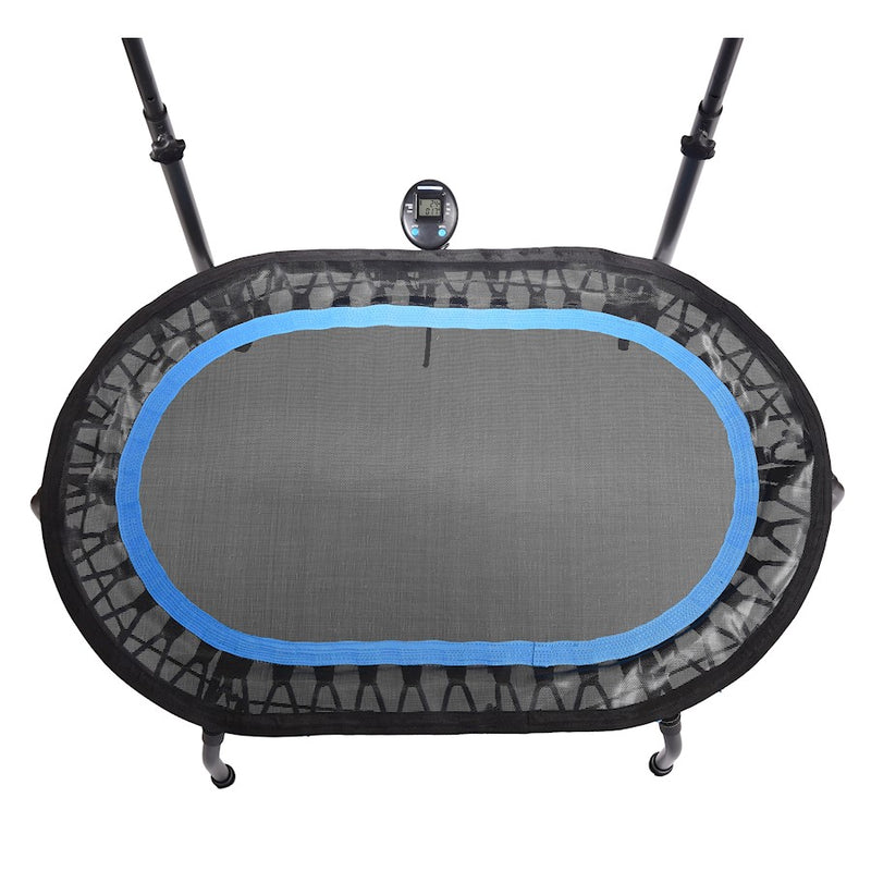 Stamina InTone Oval Fitness Trampoline with DVD | Low-Impact Cardio Rebounder with Padded Handlebar & Monitor | Home Gym & Indoor | Model 35-1704A