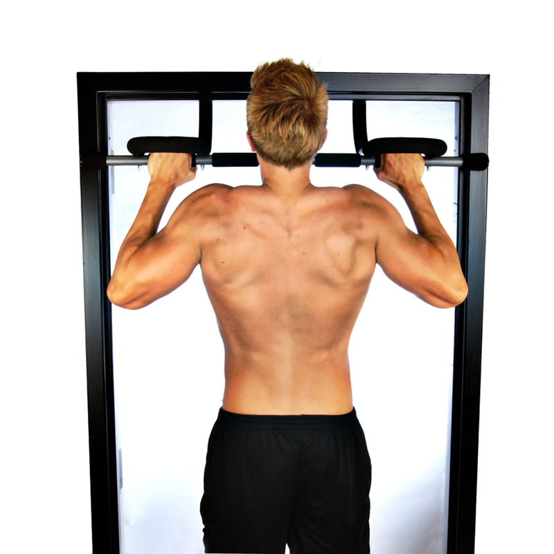 Stamina Gym Plus Doorway Trainer | Steel Frame, Foam Grips | Home Pull-Up & Dip Bar for Doorway | 37 x 16 x 11 in | Model 50-0050