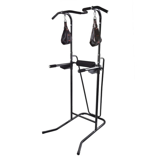 Stamina Power Tower 1698 | Black Steel Frame with Vinyl Upholstery | Home Gym Strength Training for Pull-Ups, Dips & Core | Model 50-1698