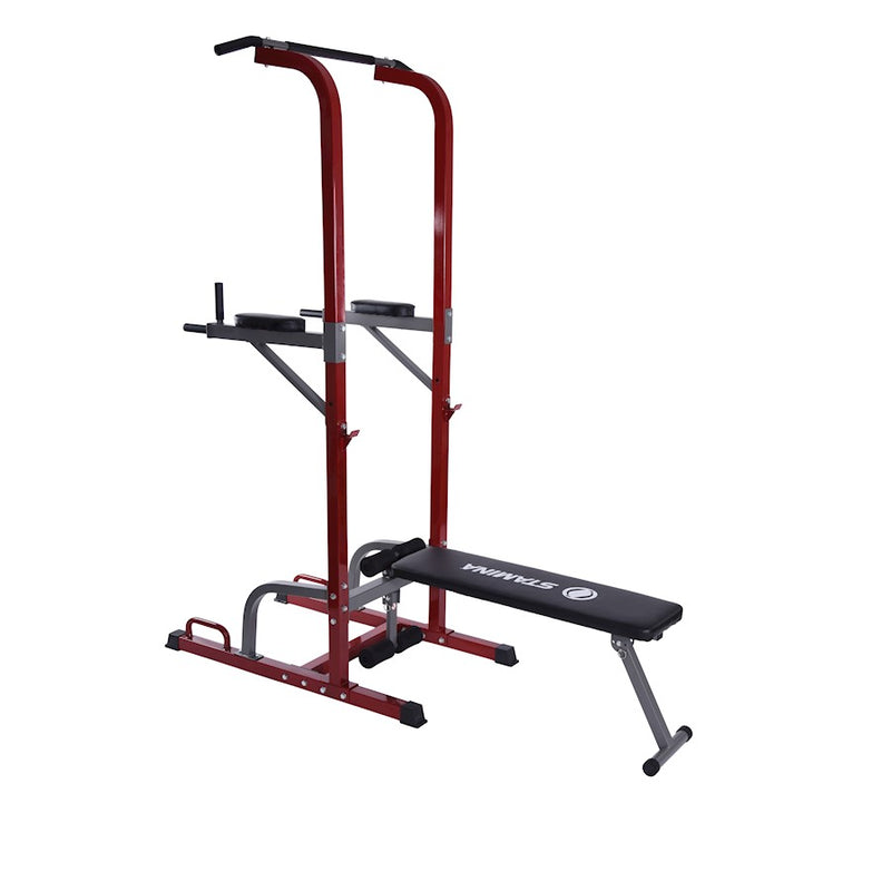 Stamina Full Body Power Tower 1735 | Steel Frame Home Gym | Strength Training for Pull-Ups, Dips & Core | 75 x 40 x 85 in | Model 50-1735
