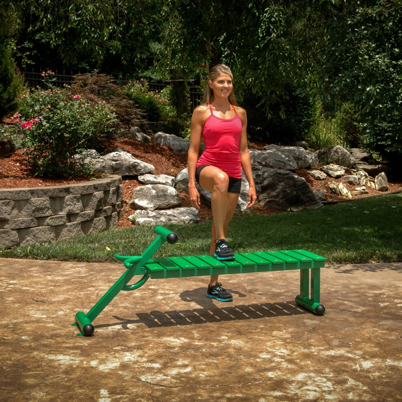 Stamina Outdoor Fitness Bench | Heavy Gauge Steel with Stainless Hardware | Backyard & Patio Strength Training | 69 x 18 x 31 in | Model 65-2300