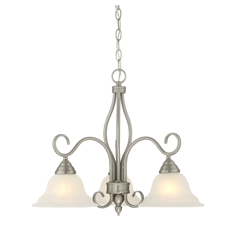 Savoy House Polar 3 Light Chandelier, Pewter