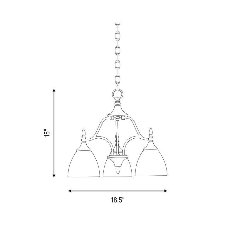 Savoy House Herndon 3-Light Chandelier, Satin Nickel