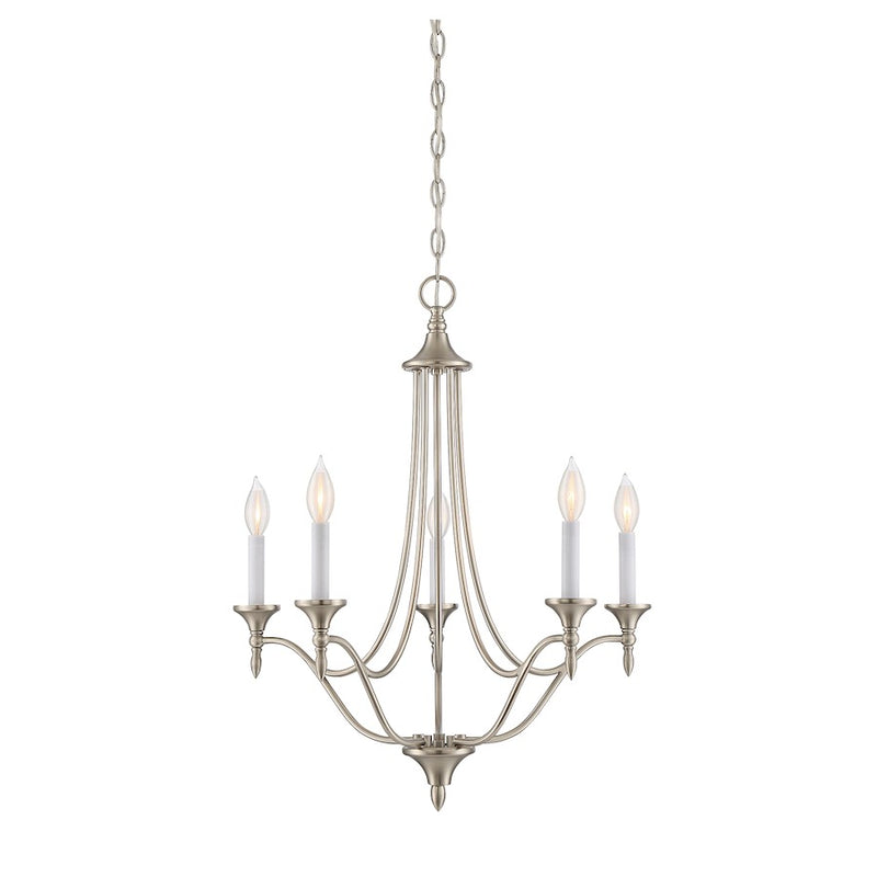 Savoy House Herndon 5-Light 21" Chandelier, Satin Nickel