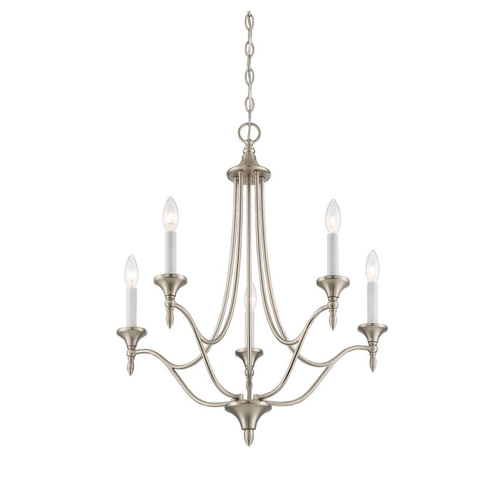 Savoy House Herndon 5-Light 21" Chandelier, Satin Nickel