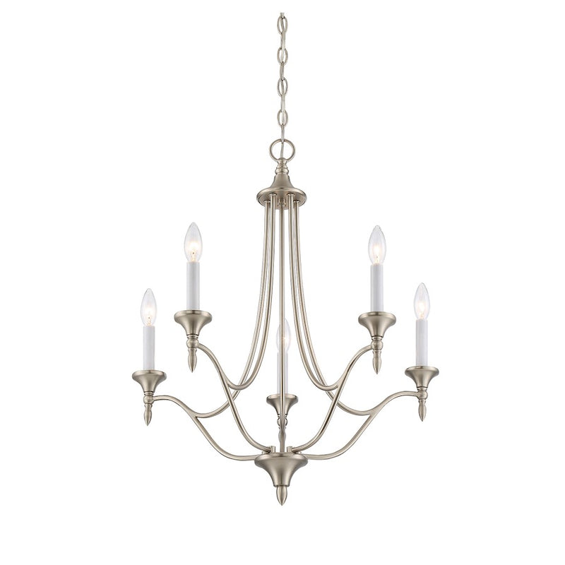 Savoy House Herndon 5-Light 21" Chandelier, Satin Nickel