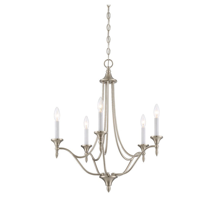 Savoy House Herndon 5-Light 21" Chandelier, Satin Nickel