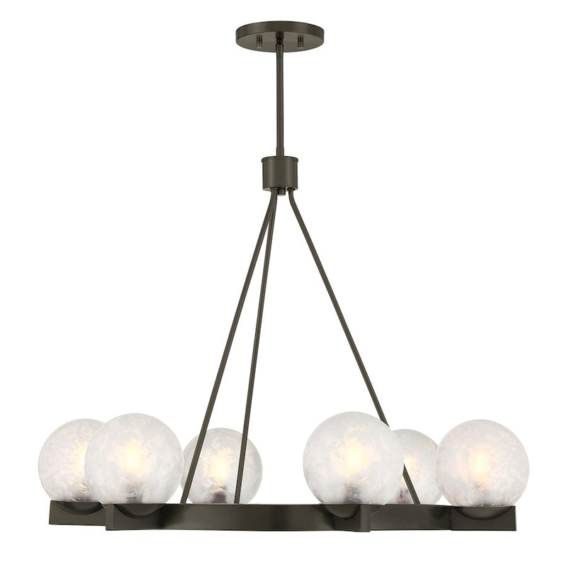 Savoy House Darien 6 Light Chandelier, Mediterranean Bronze/Ice