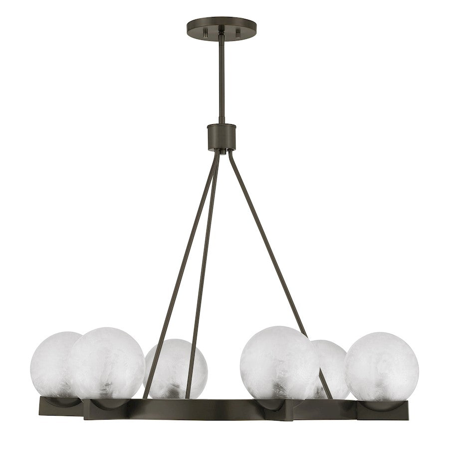 Savoy House Darien 6 Light Chandelier, Mediterranean Bronze/Ice