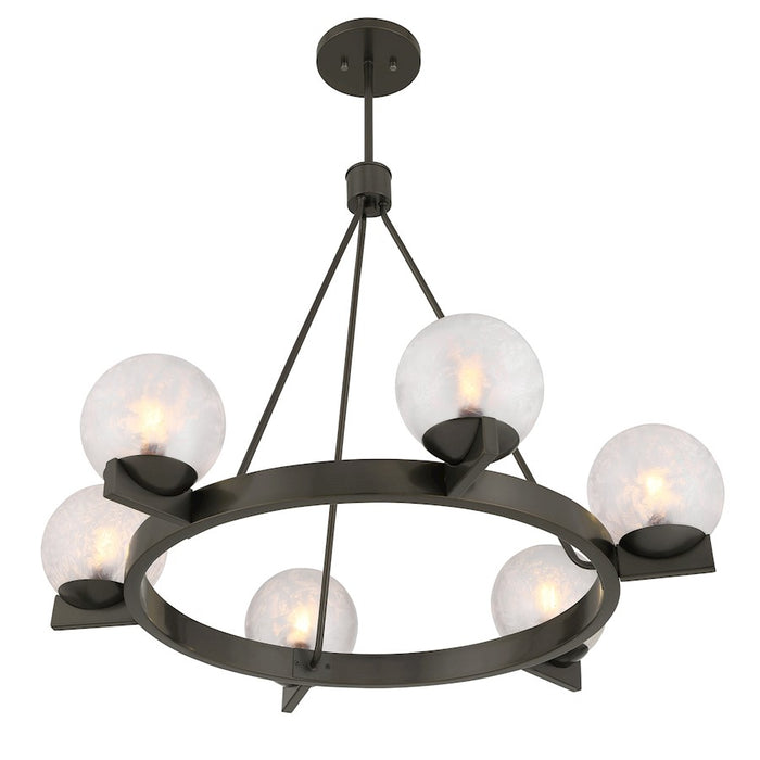 Savoy House Darien 6 Light Chandelier, Mediterranean Bronze/Ice