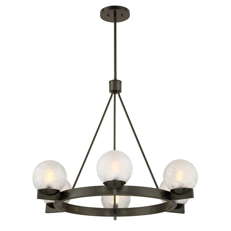 Savoy House Darien 6 Light Chandelier, Mediterranean Bronze/Ice