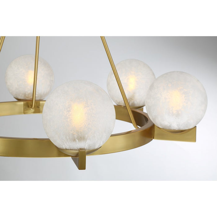 Savoy House Darien 6 Light Chandelier, Warm Brass/Ice