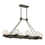 Savoy House Darien 8Lt Linear Chandelier, Mediterranean Bronze/Ice - 1-1016-8-15