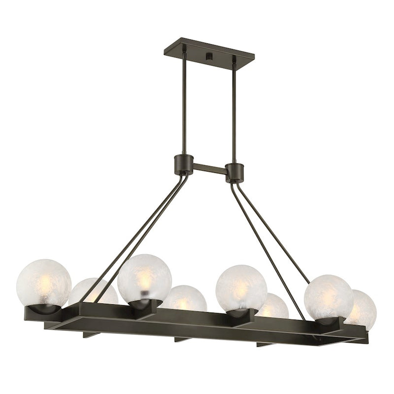 Savoy House Darien 8Lt Linear Chandelier, Mediterranean Bronze/Ice - 1-1016-8-15