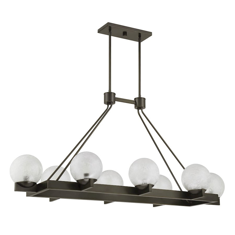 Savoy House Darien 8Lt Linear Chandelier, Mediterranean Bronze/Ice