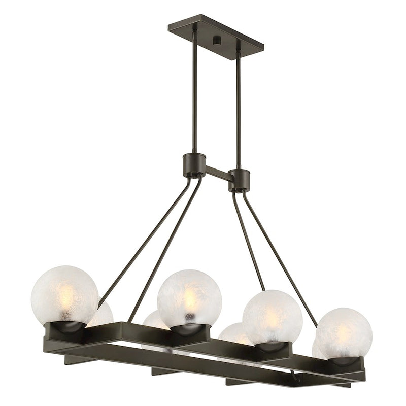 Savoy House Darien 8Lt Linear Chandelier, Mediterranean Bronze/Ice