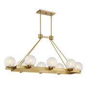 Savoy House Darien 8 Light Linear Chandelier, Warm Brass/Ice - 1-1016-8-322