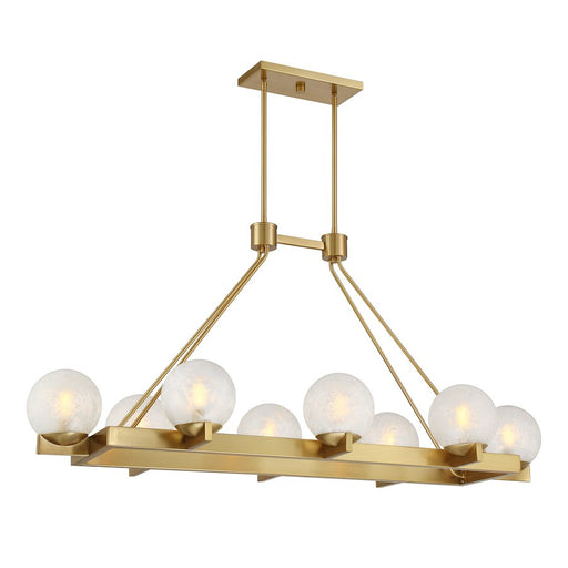Savoy House Darien 8 Light Linear Chandelier, Warm Brass/Ice - 1-1016-8-322
