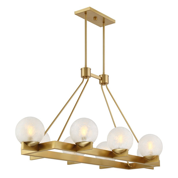 Savoy House Darien 8 Light Linear Chandelier, Warm Brass/Ice