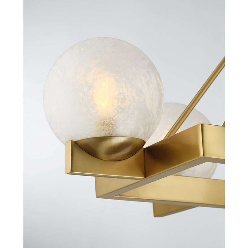 Savoy House Darien 8 Light Linear Chandelier, Warm Brass/Ice
