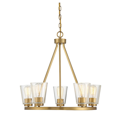 Savoy House Calhoun 5-Light Chandelier, Warm Brass