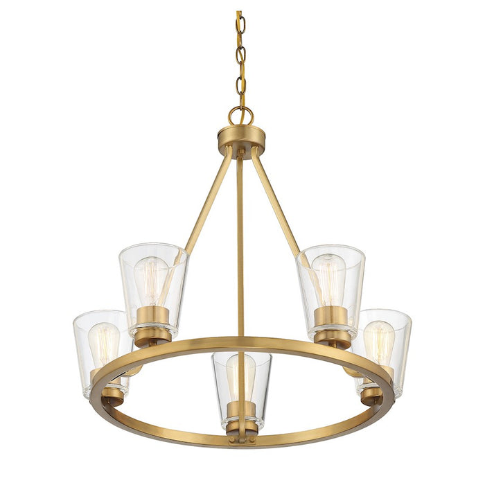 Savoy House Calhoun 5-Light Chandelier, Warm Brass