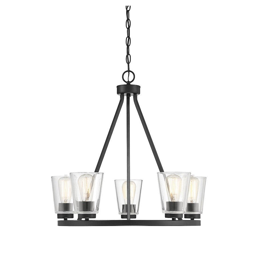 Savoy House Calhoun 5-Light Chandelier, Matte Black - 1-1021-5-89