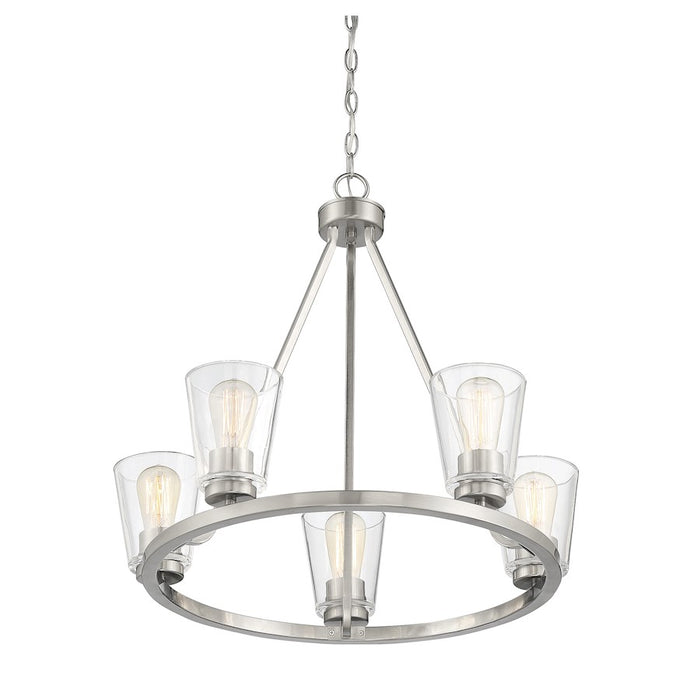 Savoy House Calhoun 5-Light Chandelier, Satin Nickel