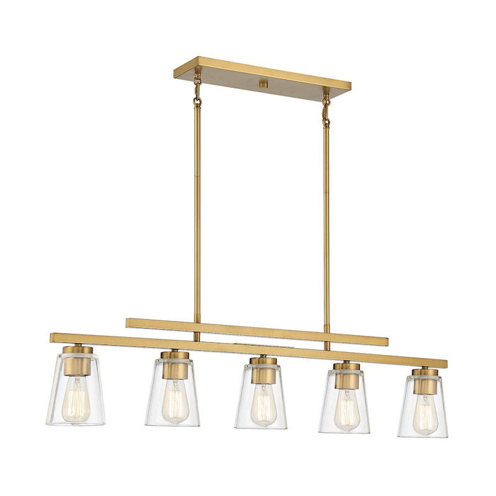 Savoy House Calhoun 5-Light Linear Chandelier, Warm Brass