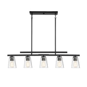 Savoy House Calhoun 5-Light Linear Chandelier, Matte Black - 1-1023-5-89