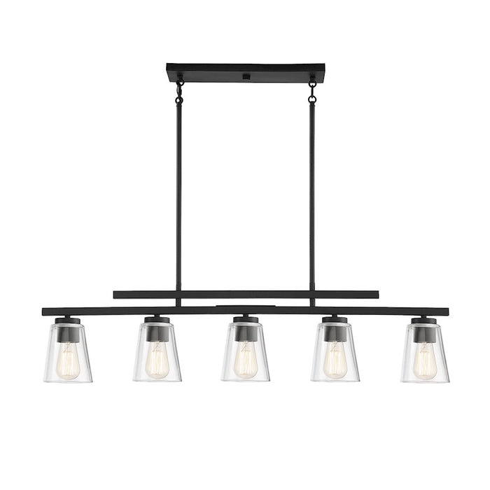 Savoy House Calhoun 5-Light Linear Chandelier, Matte Black