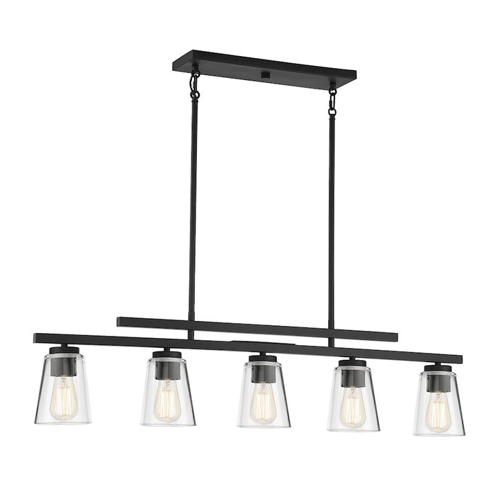 Savoy House Calhoun 5-Light Linear Chandelier, Matte Black