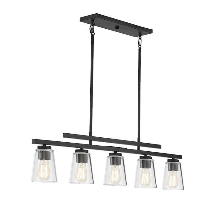 Savoy House Calhoun 5-Light Linear Chandelier, Matte Black