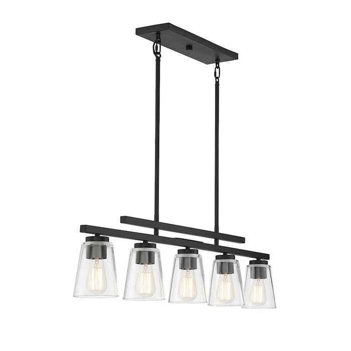 Savoy House Calhoun 5-Light Linear Chandelier, Matte Black