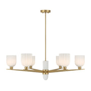 Savoy House Collier 6Lt Chandelier, White Opal, Warm Brass - 1-1125-6-322