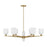 Savoy House Collier 6Lt Chandelier, White Opal, Warm Brass