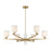Savoy House Collier 6Lt Chandelier, White Opal, Warm Brass