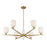 Savoy House Collier 6Lt Chandelier, White Opal, Warm Brass
