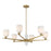 Savoy House Collier 6Lt Chandelier, White Opal, Warm Brass