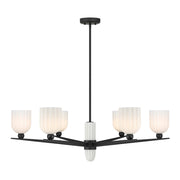 Savoy House Collier 6Lt Chandelier, White Opal, Matte Black - 1-1125-6-89