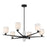 Savoy House Collier 6Lt Chandelier, White Opal, Matte Black