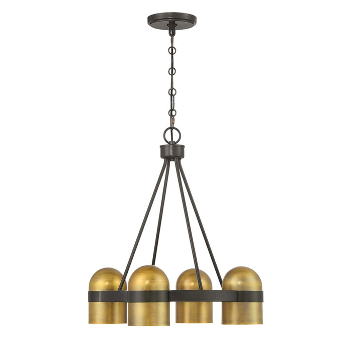 Savoy House Andover 4Lt Chandelier, Bronze/Riviera Brass