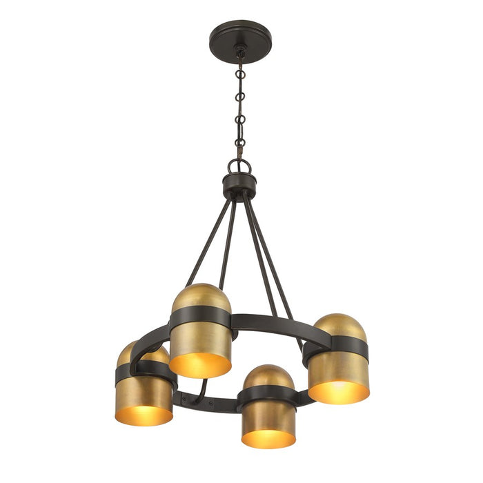 Savoy House Andover 4Lt Chandelier, Bronze/Riviera Brass